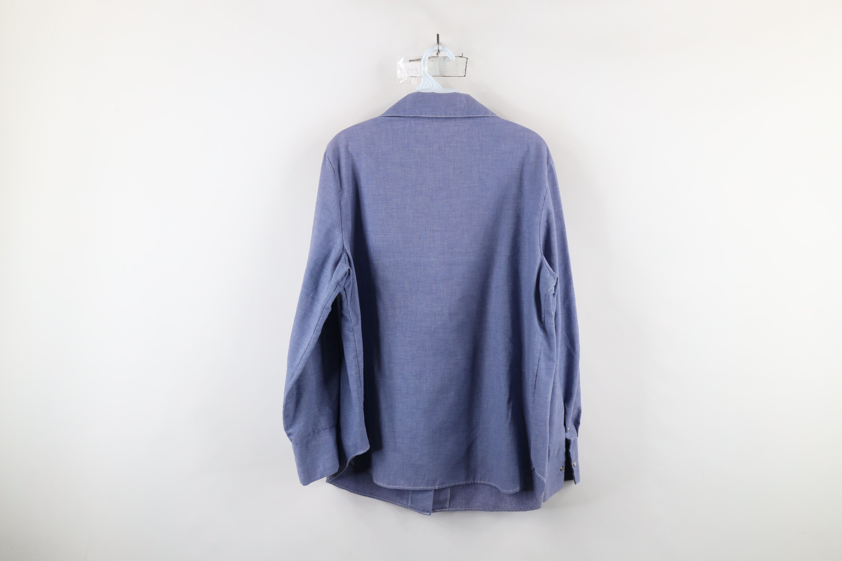 Vintage Vintage 60s Streetwear Cowgirl Chambray Snap Button Shirt Size XXL / US 16-18 / IT 52-54 - 12 Thumbnail