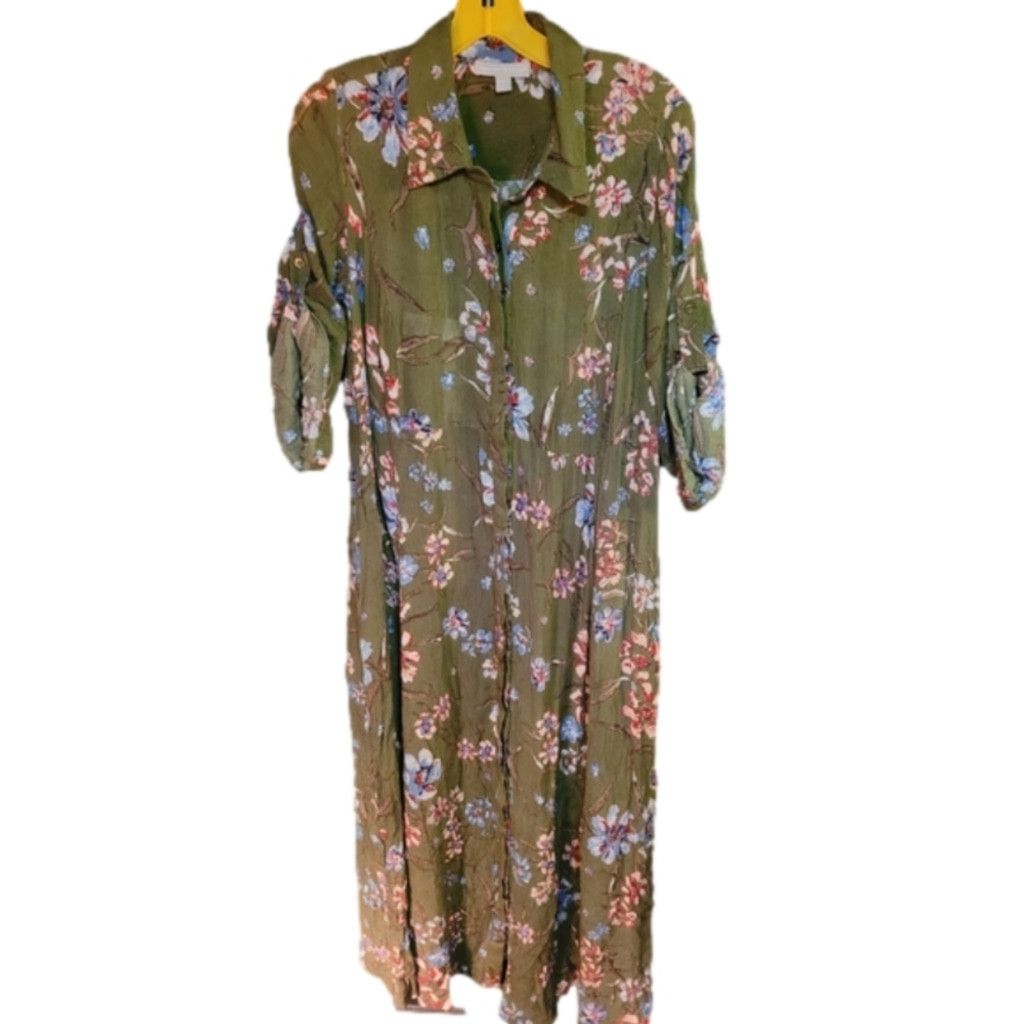 Common Projects Woman Within,maxi dress.green green floral, nwot, Size 14 Size XL / US 12-14 / IT 48-50 - 1 Thumbnail