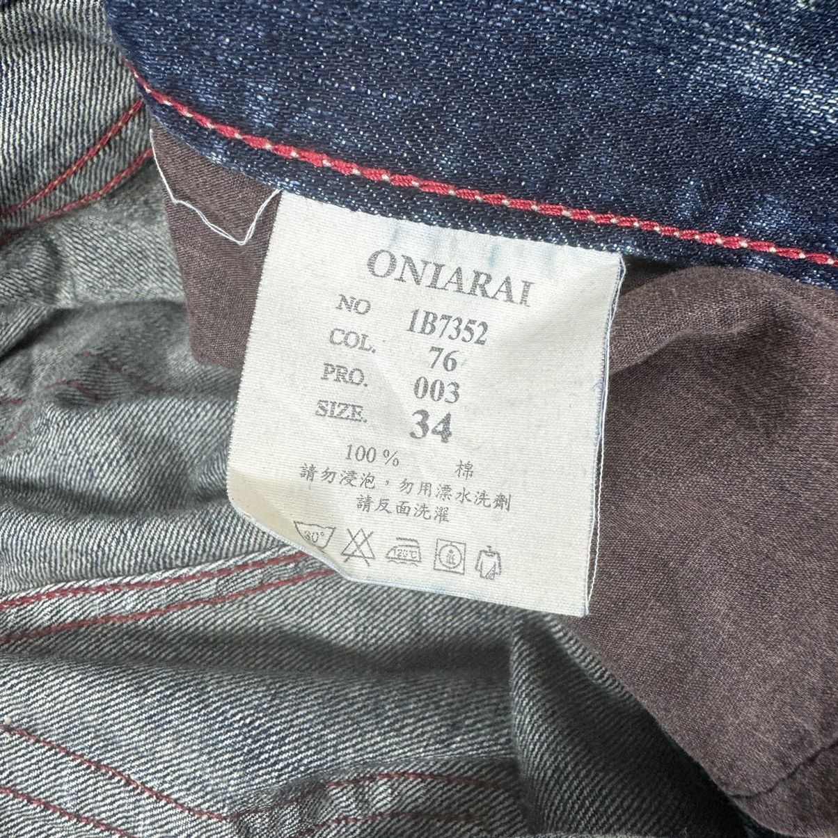 Japanese Brand ❄️ONIARAI JAPAN BOMB PATCHWORK DENIM JEANS FLARE PANTS Size US 34 / EU 50 - 12 Thumbnail