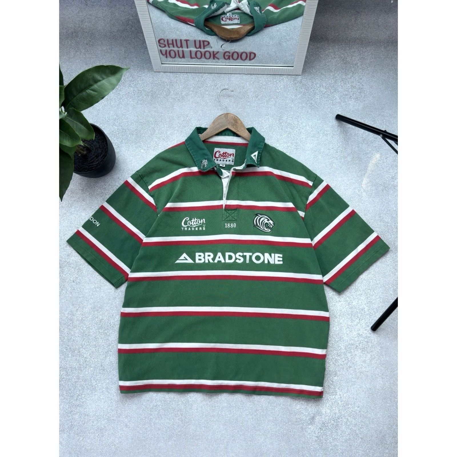 Cotton Traders VINTAGE Leicester Tigers 2006 Home Polo Rugby Shirt Cotton Traders Men XL Green Jersey Shirt Tigers Rugby Mens XL Size US XL / EU 56 / 4 - 2 Thumbnail