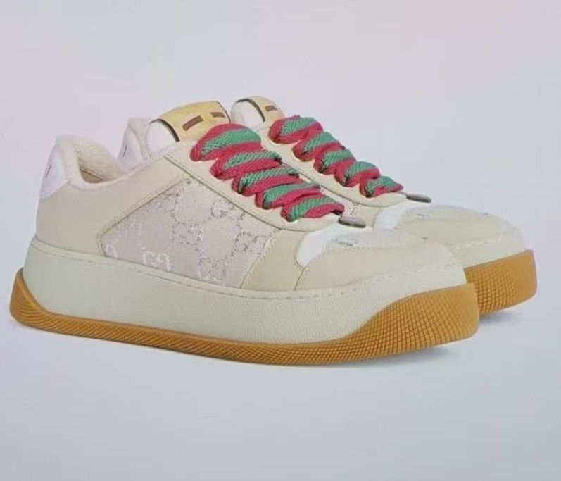 Gucci Gucci Light GG Lame Monogram Screener Sneaker 750633 Size US 10 / IT 40 - 1 Thumbnail