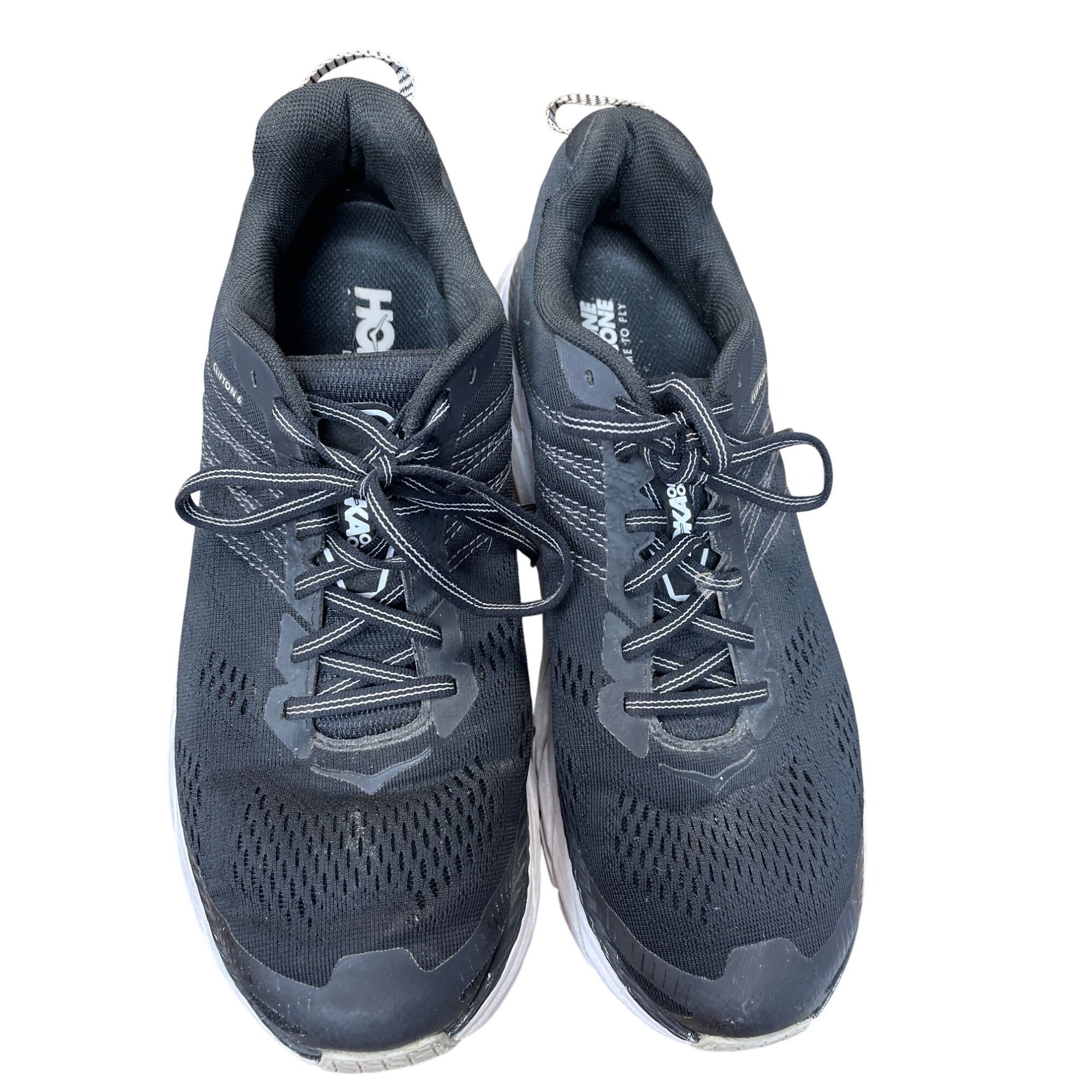 Hoka Hoka One Clifton 6 Mens Black/White Running Walking Shoes Si Size US 9.5 / EU 42-43 - 12 Thumbnail