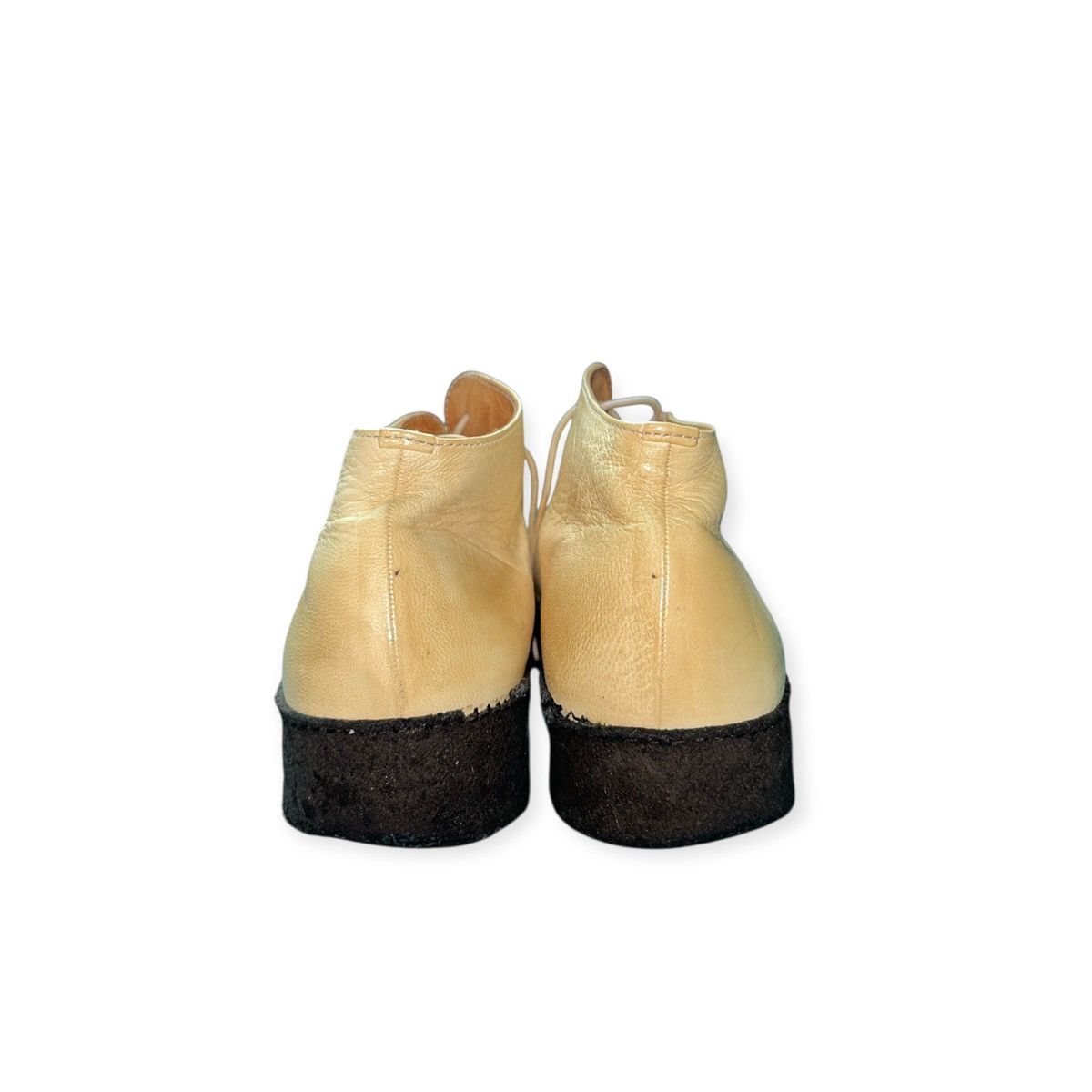 Maison MIHARA YASUHIRO White/Yellow Leather Desert Ankle Wingtip Rockabilly Boots Size US 8 / EU 41 - 4 Thumbnail