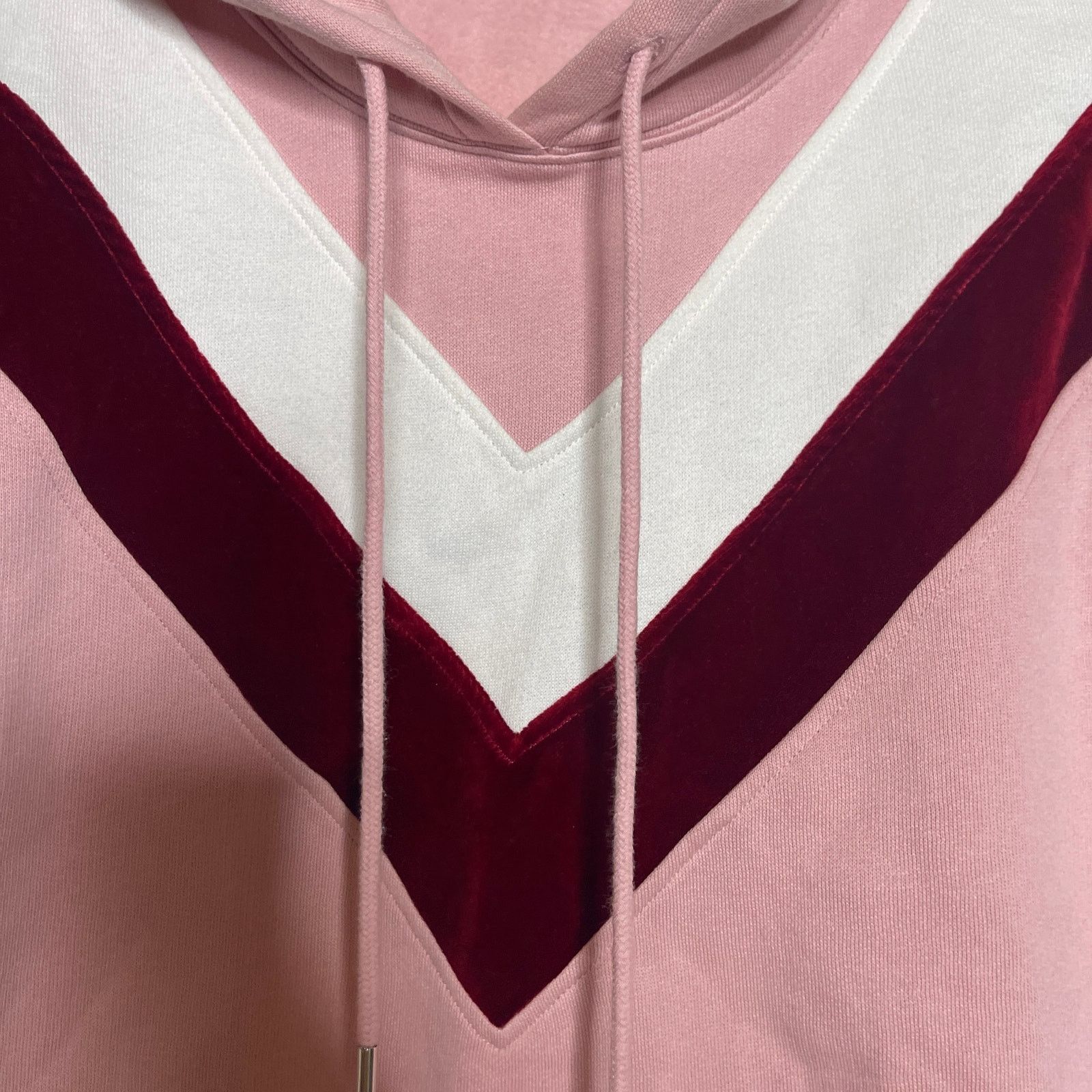 Sandro Sandro Gena Pink Velvet Chevron Hoodie Sz 0 XS Size XS / US 0-2 / IT 36-38 - 7 Thumbnail