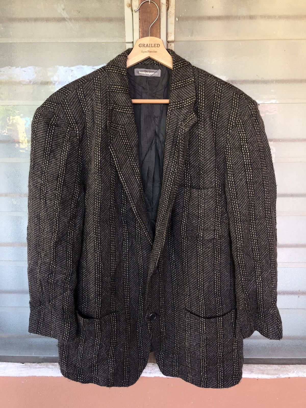 Designer × Issey Miyake × Japanese Brand Vintage Issey Miyake Wool Coat Jacket Size US M / EU 48-50 / 2 - 1 Thumbnail