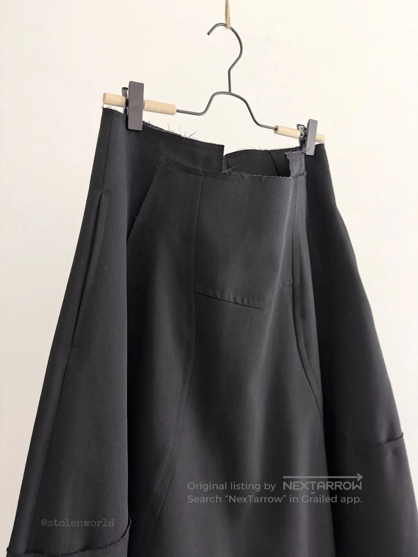 Comme des Garcons black deconstructed hemline skirt. Size 23" - 8 Thumbnail