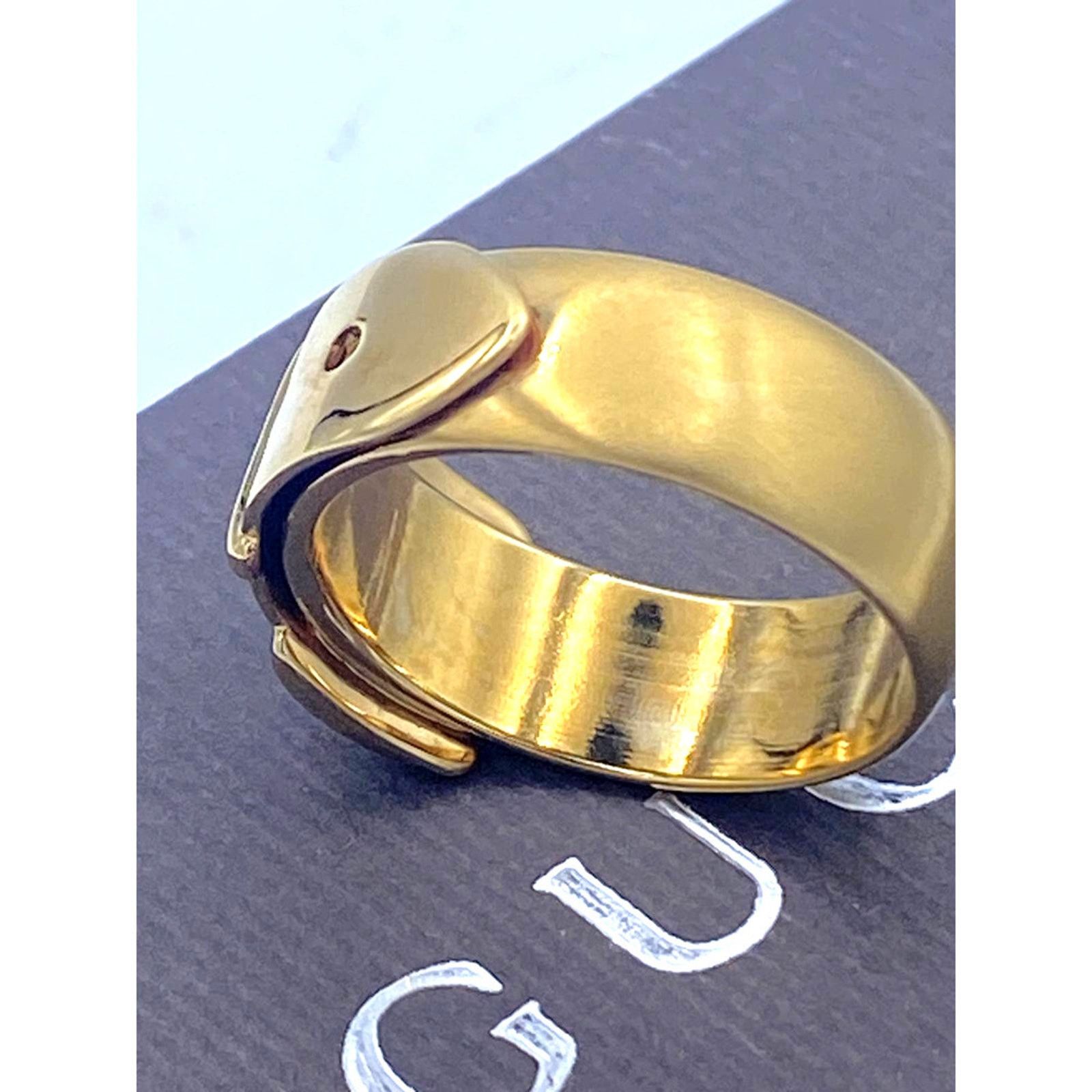 Gucci Authentic Gucci Gold-Tone Scarf Ring – Elegant Belt Design Size ONE SIZE - 4 Thumbnail