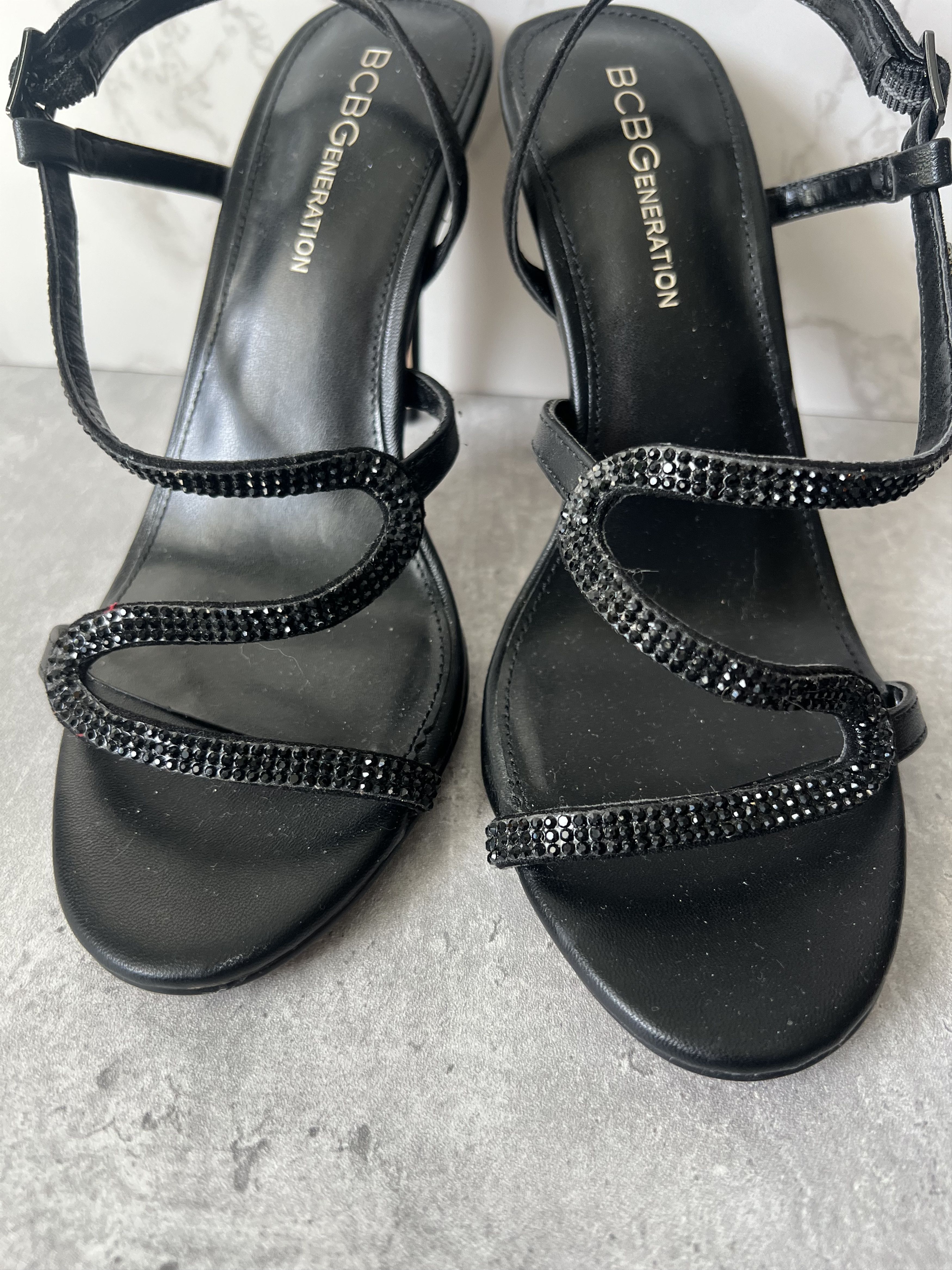 Bcbgmaxazria BCBGeneration Black Strappy Heeled Sandals - Size 6 Size US 6 / IT 36 - 7 Thumbnail