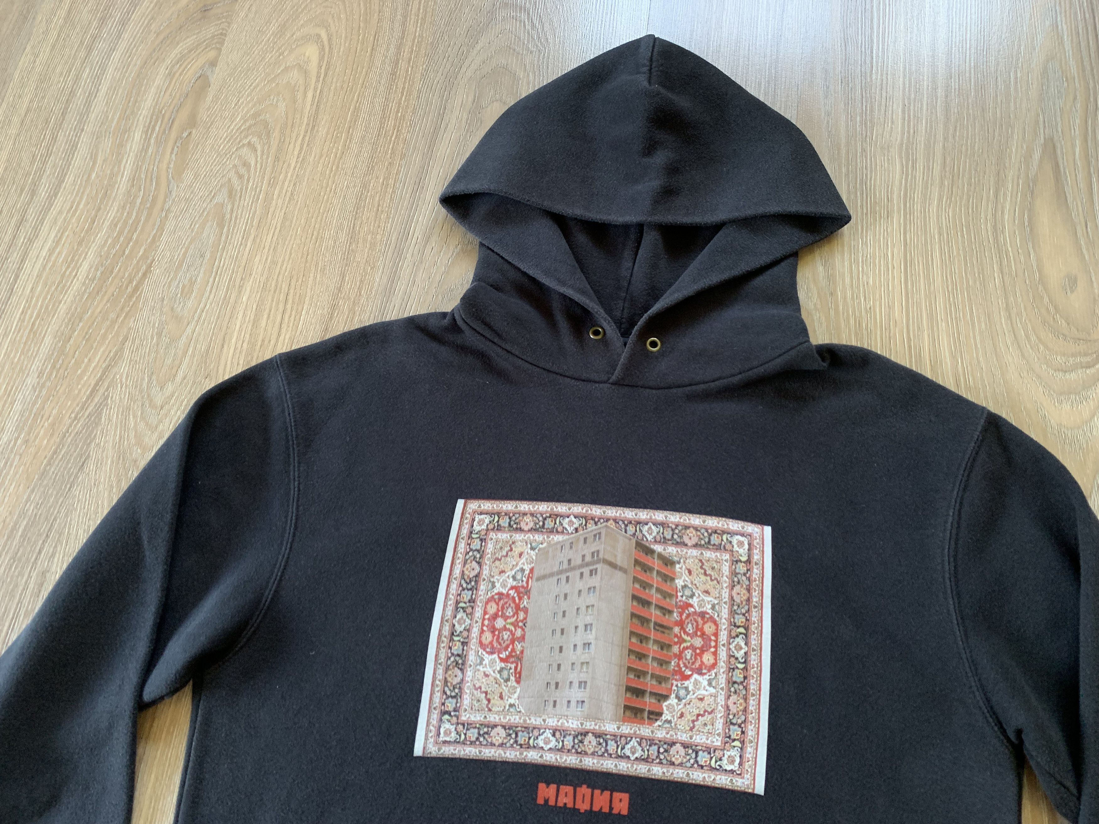 Fruit Of The Loom Fruit Of The Loom Cotton Black Printed Hoodie Size US M / EU 48-50 / 2 - 4 Thumbnail