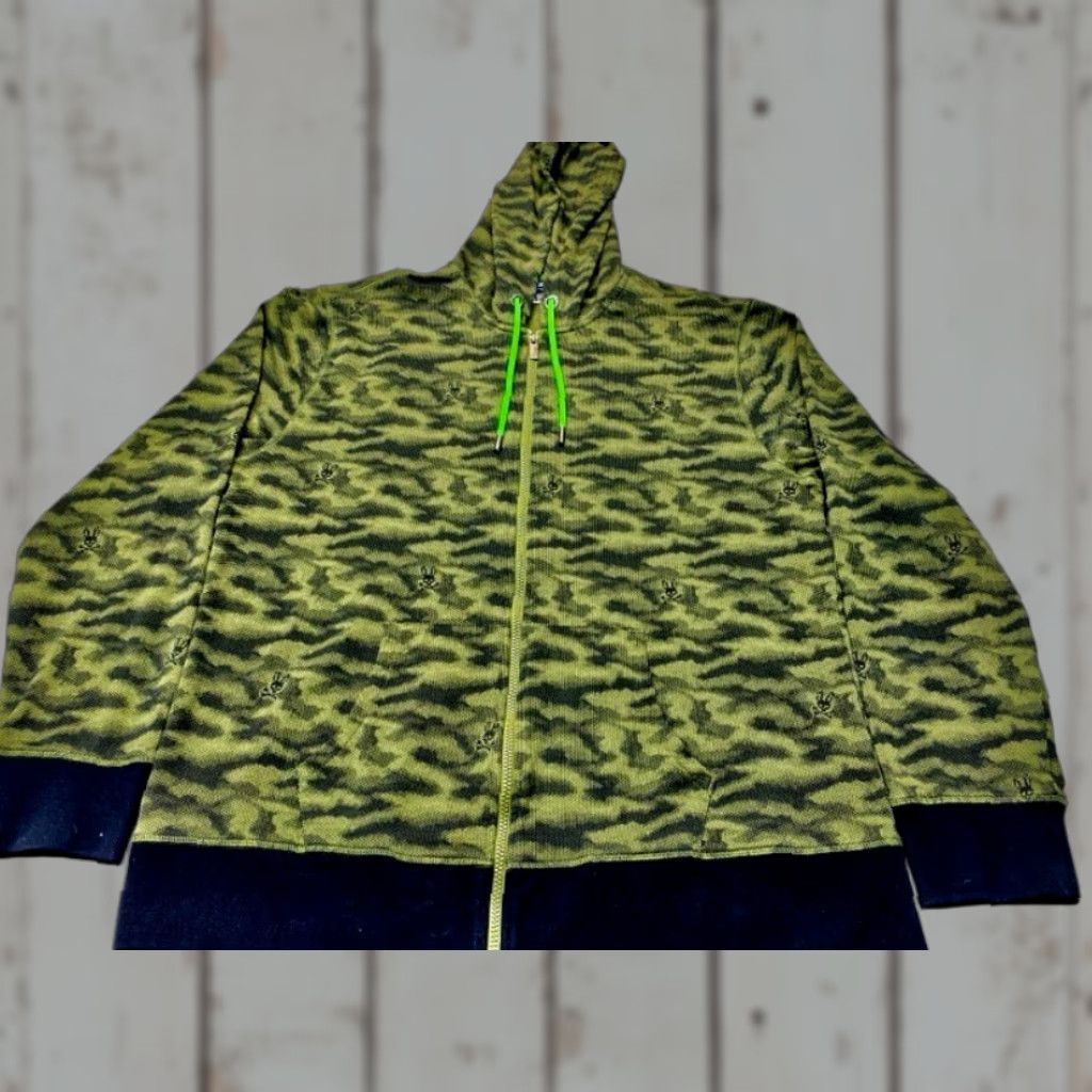 Psycho Bunny Psycho Bunny Rockaway Camo Print Full Zip Up Hoodie Mens Green 3XL Size US XXL / EU 58 / 5 - 1 Thumbnail