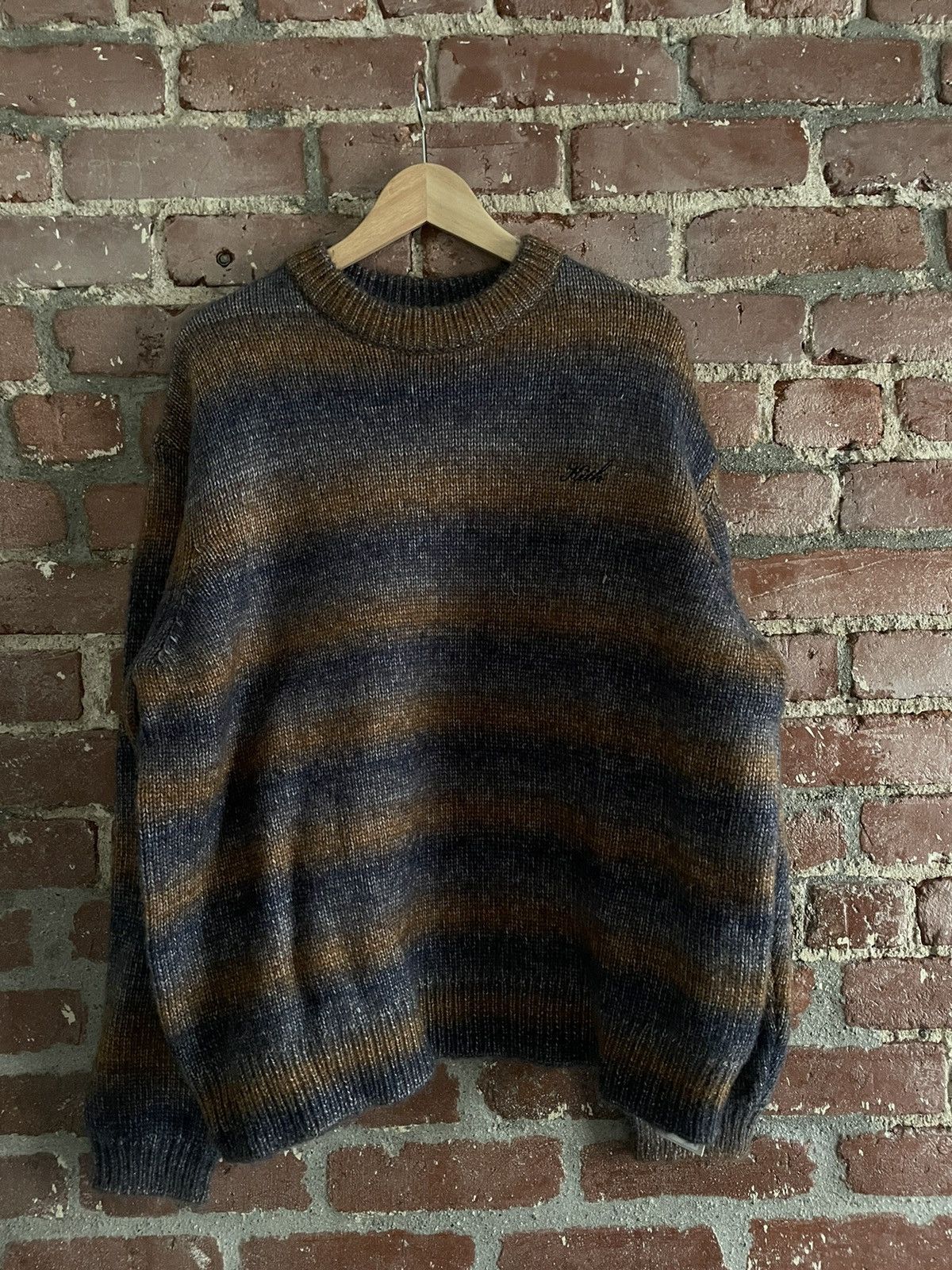 image of Kith Space Dye Meyer Knit Sweater in Blue, Men's (Size XL)