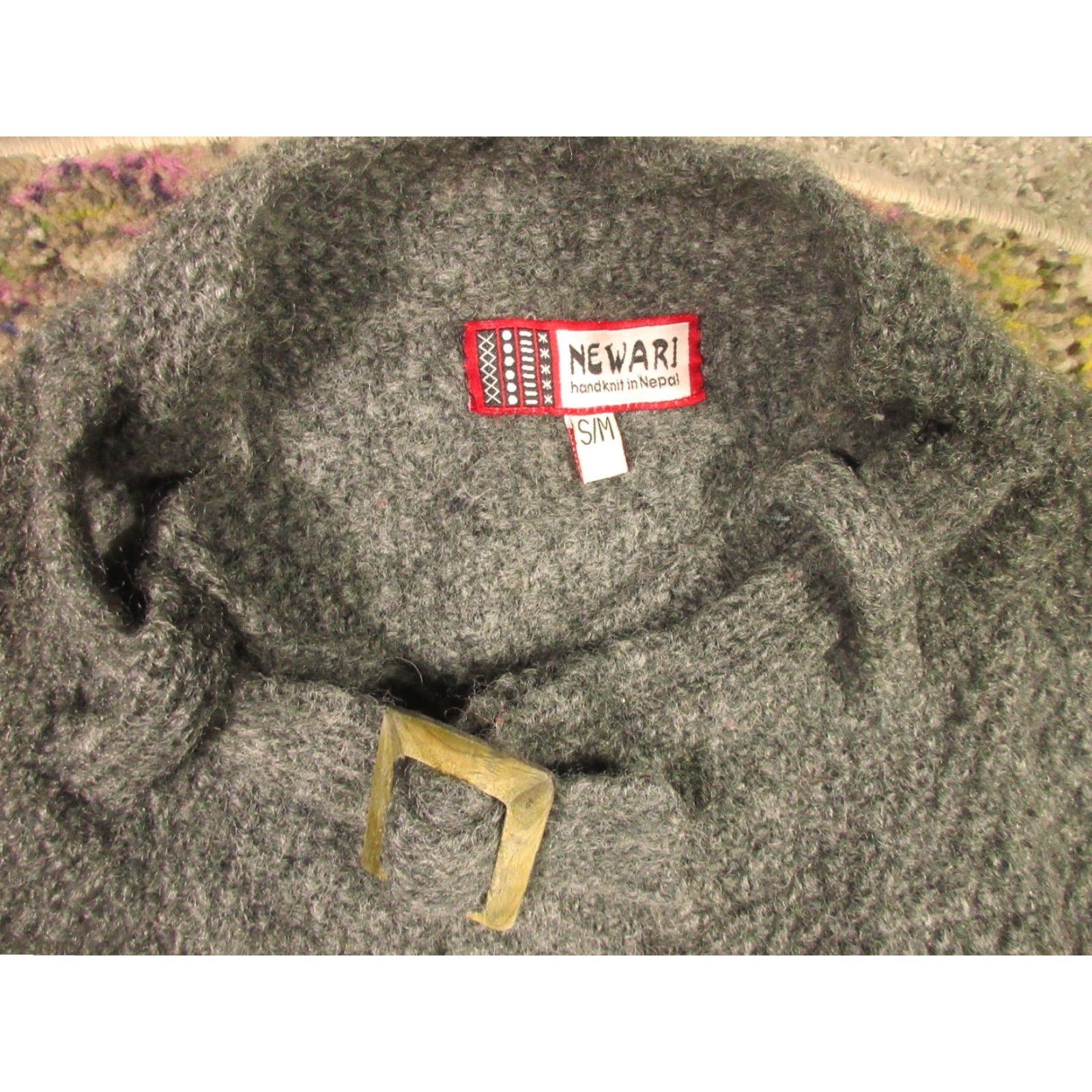 Vintage VINTAGE Newari Wool Cardigan Sweater Cardigan Women Small M Gray Belted Long Hand Knit Wool 100% Wool Fall Winter Size M / US 6-8 / IT 42-44 - 5 Thumbnail