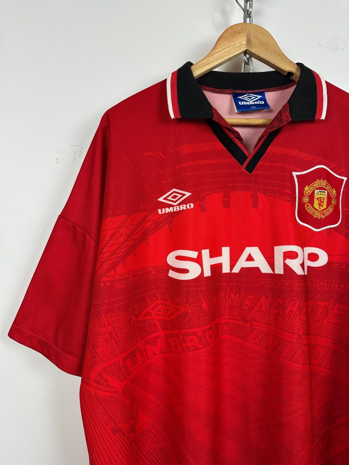 Umbro Vintage 1994-96 Umbro Manchester United Rare Soccer Jersey Size US XXL / EU 58 / 5 - 4 Thumbnail
