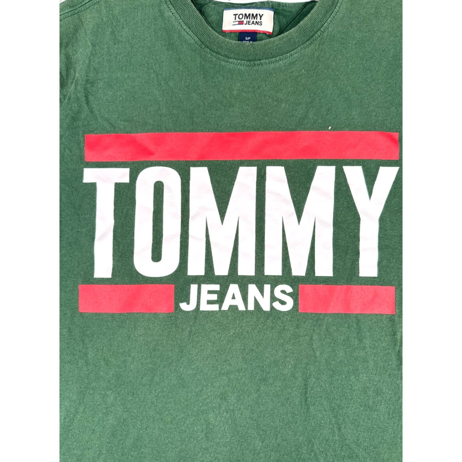 Tommy Hilfiger Tommy Hilfiger Jeans Shirt Adult Small Green Short Sleeve Crew Neck 100% Cotton Size US S / EU 44-46 / 1 - 6 Thumbnail
