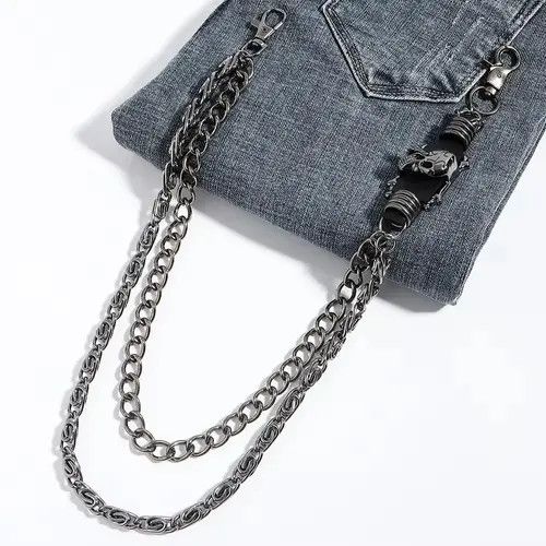 Jewelry Dark Skull Chain Silvery Pants Chain Size ONE SIZE - 1 Thumbnail
