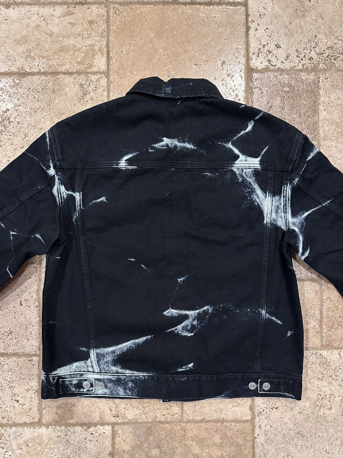 Dries Van Noten Dries Van Noten Acid Wash Tie-Dye Bleach Black Denim Jacket Size US L / EU 52-54 / 3 - 8 Thumbnail