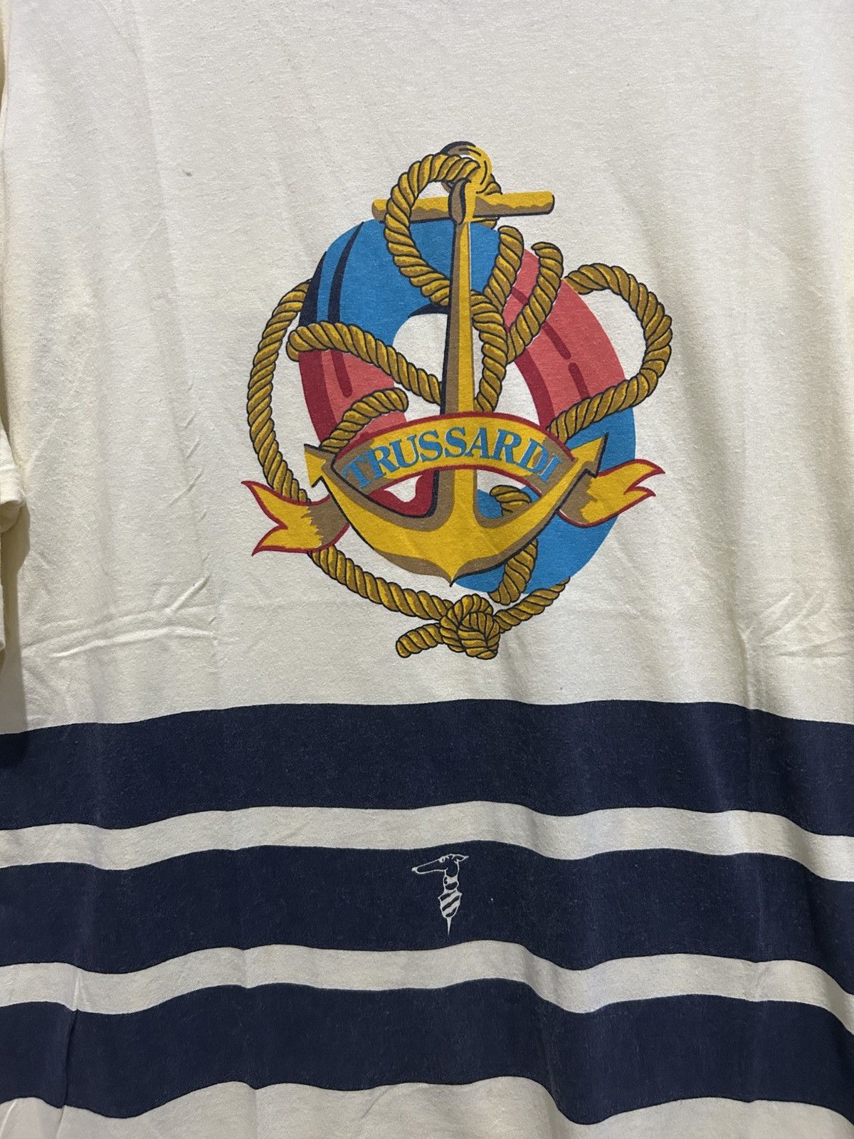 Trussardi Vintage 90s Trussardi Big logo Printed tee Size US XL / EU 56 / 4 - 2 Thumbnail