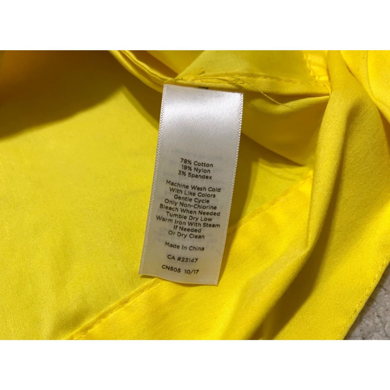 Talbots Talbots Shirt Womens PM Solid Yellow Long Sleeve Round Neck Petites Boxy Tie Blouse for Women Size M / US 6-8 / IT 42-44 - 6 Thumbnail