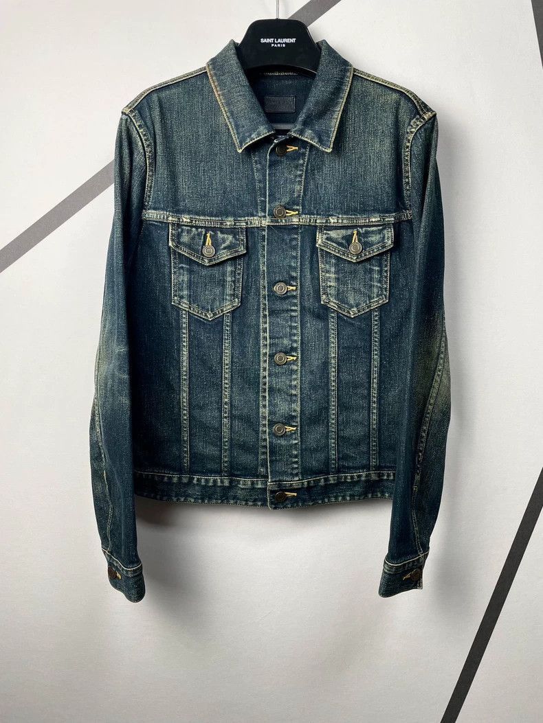 Saint Laurent Paris Saint Laurent Paris Yellow mud washed denim jacket-2506 Size US L / EU 52-54 / 3 - 2 Thumbnail