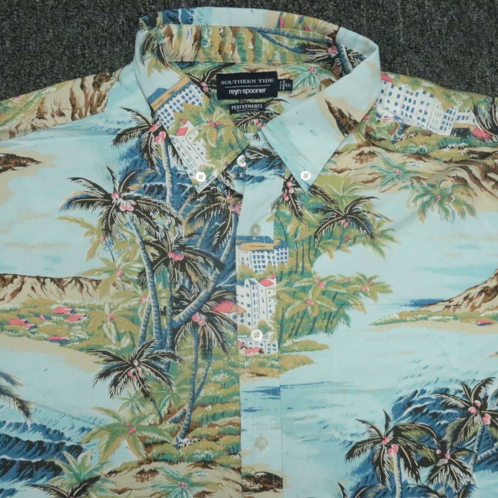 Reyn Spooner Reyn Spooner x Southern Tide Shirt Mens XXL Blue Performance Hawaiian Camp Beach Floral Short Sleeve Button-Up Collared Nylon Spandex Woven Size US XXL / EU 58 / 5 - 2 Thumbnail