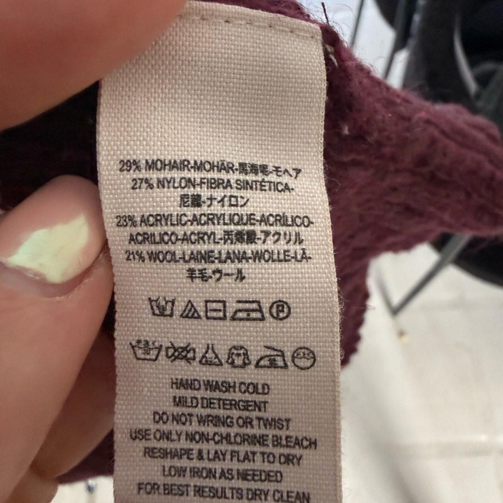 Free People Free People Mohair Blend Cropped Cardi Burgundy Knit XS/S Size M / US 6-8 / IT 42-44 - 6 Thumbnail