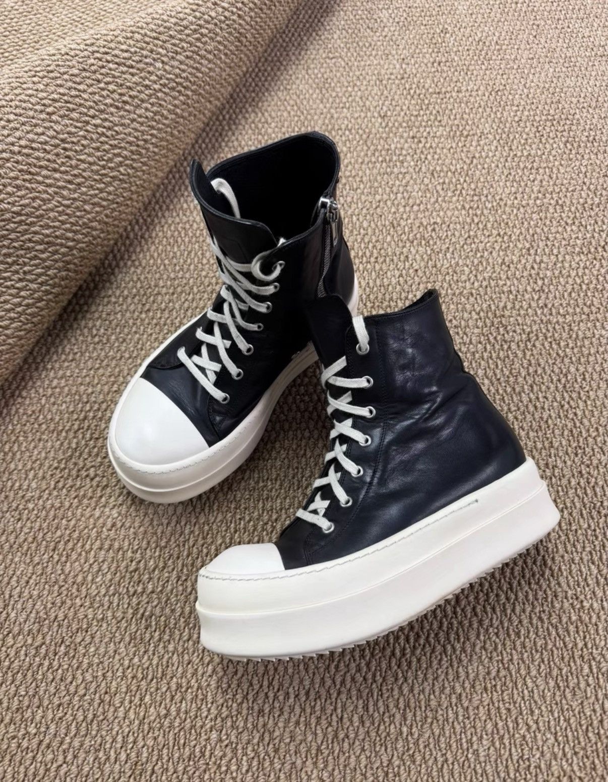 Rick Owens Rick Owens Main Line Luxor Leather Platform Sneakers K37 Size US 6.5 / EU 39-40 - 3 Thumbnail