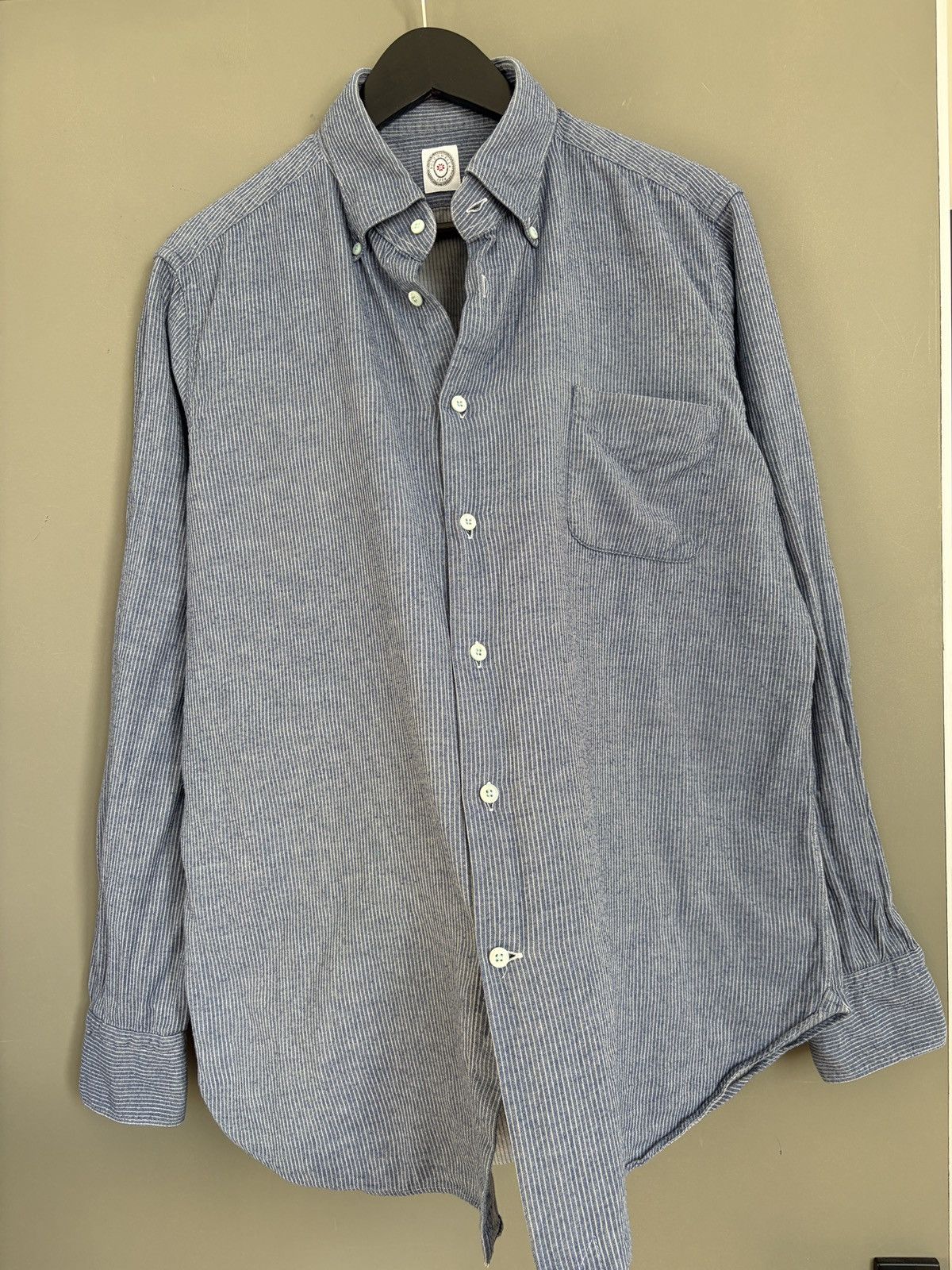 Other Bolzonella Blue Pinstripe Cotton Supersoft Shirt Size US L / EU 52-54 / 3 - 8 Thumbnail