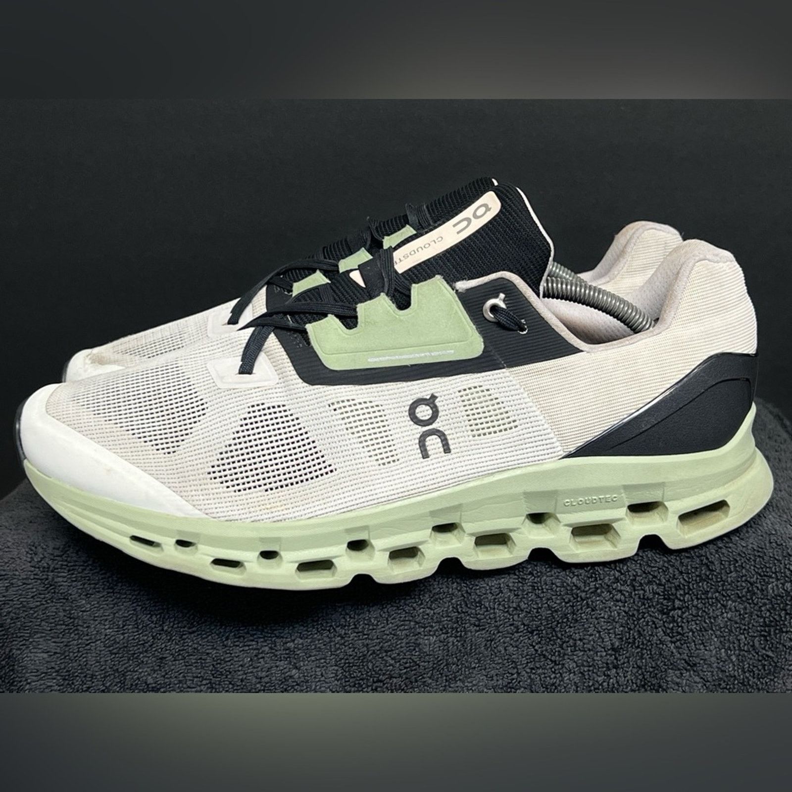 On On Cloudstratus REFLECTIVE Running Shoes White Black Sage | Grailed