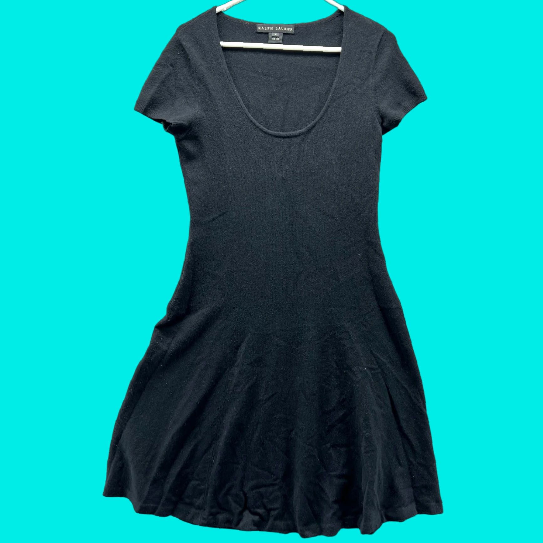 Ralph Lauren VINTAGE Ralph Lauren Black Label Dress Womens Medium Black Label Stretch-Cotton Blend Tee A line Dress Size M / US 6-8 / IT 42-44 - 1 Thumbnail