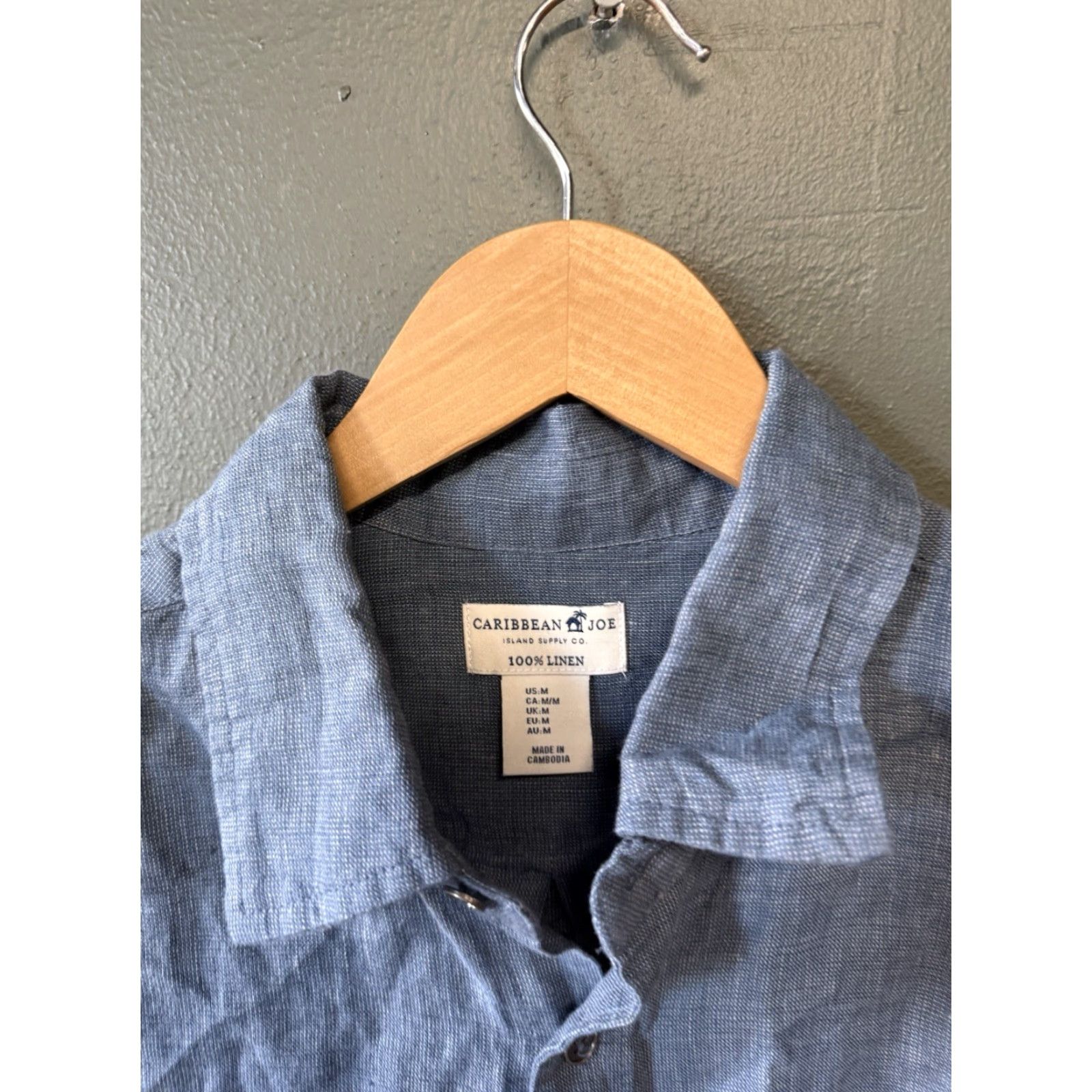 Vintage Caribbean Joe Shirt Mens Blue Short Sleeve Linen Button-Up NWT Size M Size US M / EU 48-50 / 2 - 3 Thumbnail