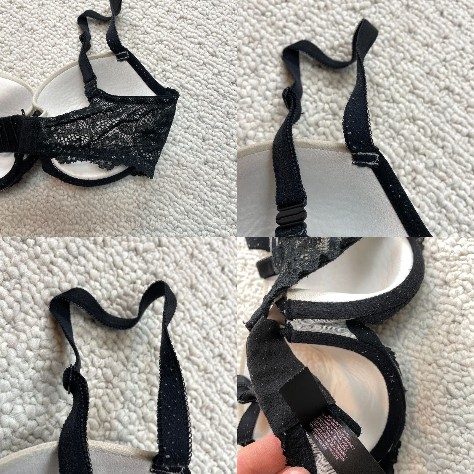 Victoria's Secret VICtoria's Secret Dream Angel Lined Demi/Demi Buste Double Bra Womens Black 32DD Size ONE SIZE - 8 Thumbnail