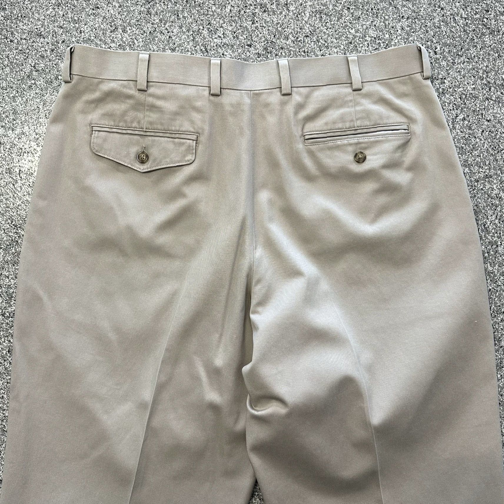 Vintage L.L. Bean Khaki Pants Mens 38x29 Beige Cotton Flat Front 5-Pocket Regular Stretch IS Size US 38 / EU 54 - 5 Thumbnail