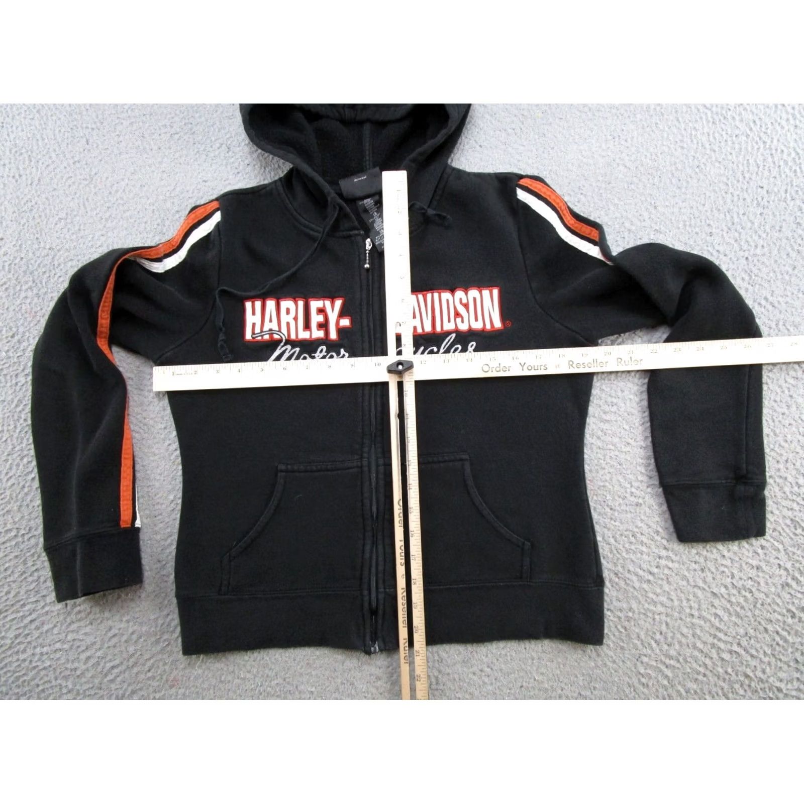 Harley Davidson Harley-Davidson Womens Full Zip Up Embroidered Hoodie Sweatshirt M Black Hooded Biker Shirt Size M / US 6-8 / IT 42-44 - 5 Thumbnail