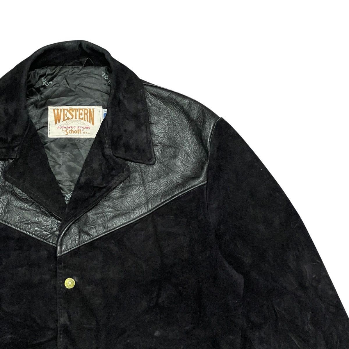 Schott Vintage Schott NYC Western Made in USA Suede Leather Jacket Size US L / EU 52-54 / 3 - 2 Thumbnail