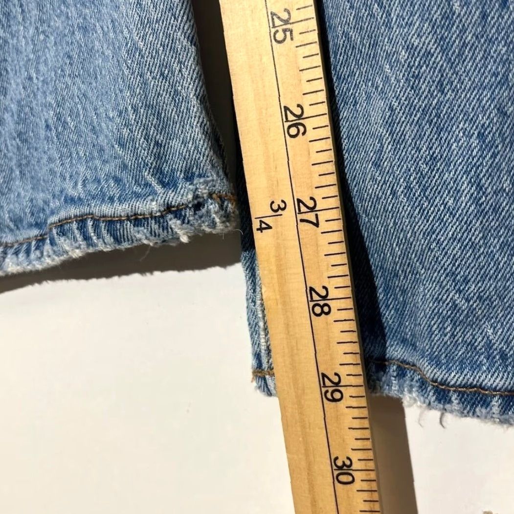 Abercrombie & Fitch Abercrombie & Fitch The Dad High Rise Button Fly Distressed Blue Jeans Womens 0 Skinny Jeans Womens 0 Blue Size 25" / US 0 / IT 36 - 6 Thumbnail