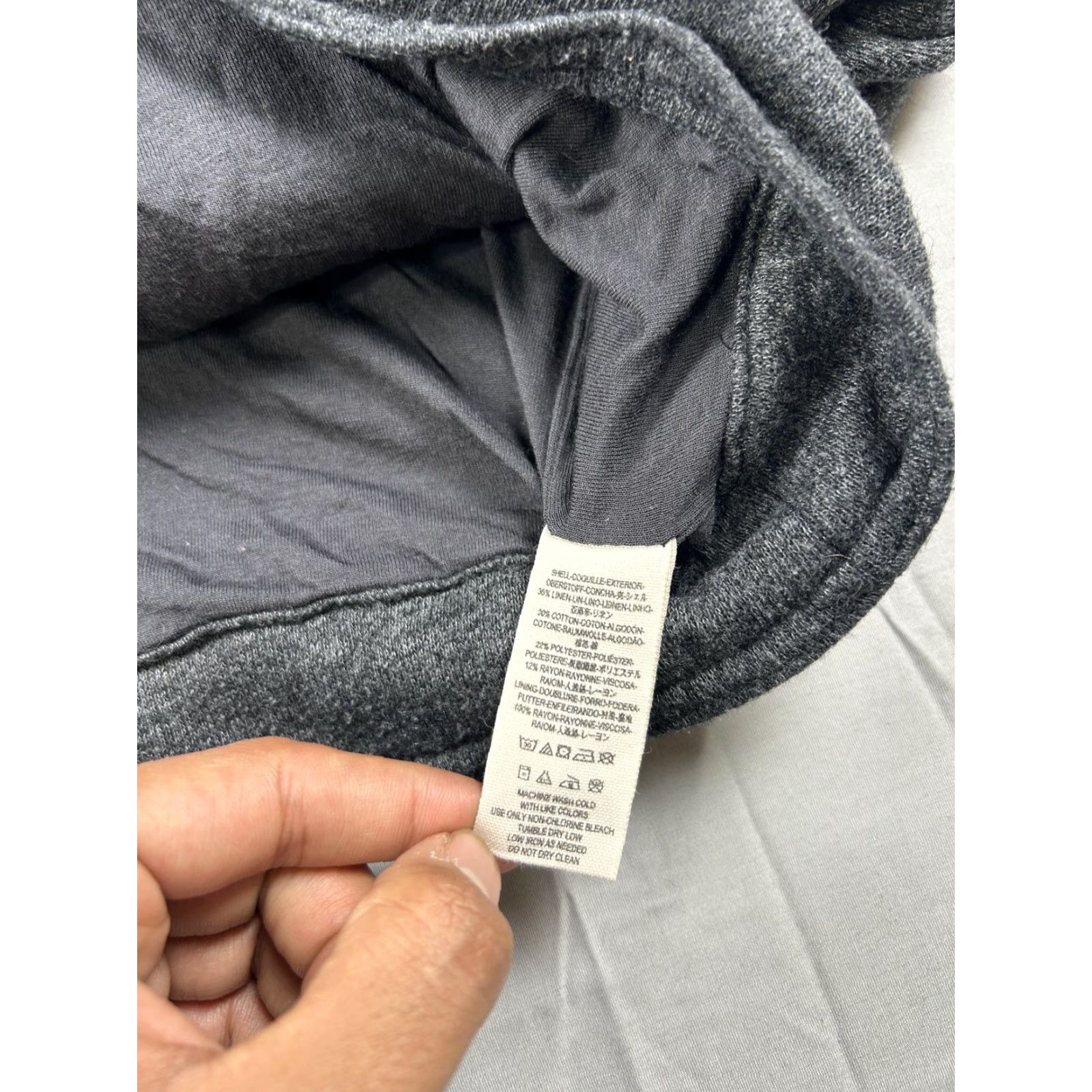 Free People VINTAGE? No. Free People Coat Womens Medium Gray Knit Mid-Length Lined Pockets Snap Front Collared Casual Fall Winter Size M / US 6-8 / IT 42-44 - 6 Thumbnail