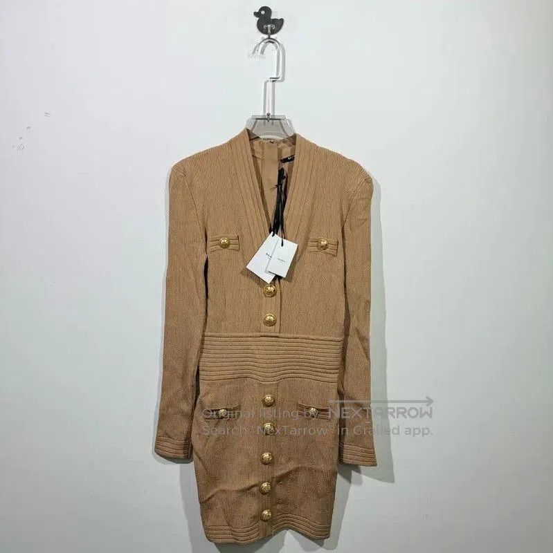 Balmain Balmain Yellow Silk Blend Dress . Size S / US 4 / IT 40 - 1 Thumbnail