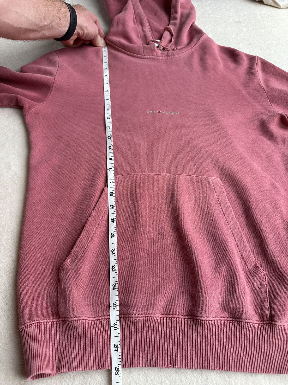 Saint Laurent Paris Saint Laurent Rive Gauche logo distressed hoodie $990 Size US XS / EU 42 / 0 - 6 Thumbnail