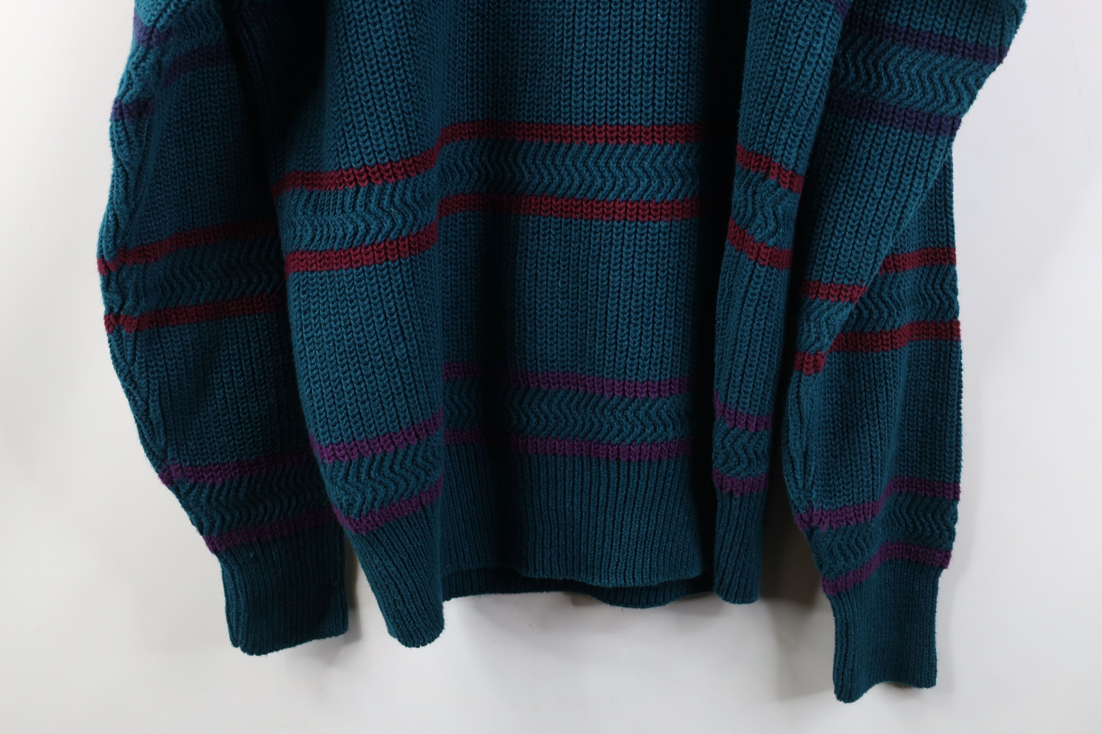 Vintage Vintage 90s Streetwear Chunky Ribbed Knit Crewneck Sweater Size US L / EU 52-54 / 3 - 11 Thumbnail