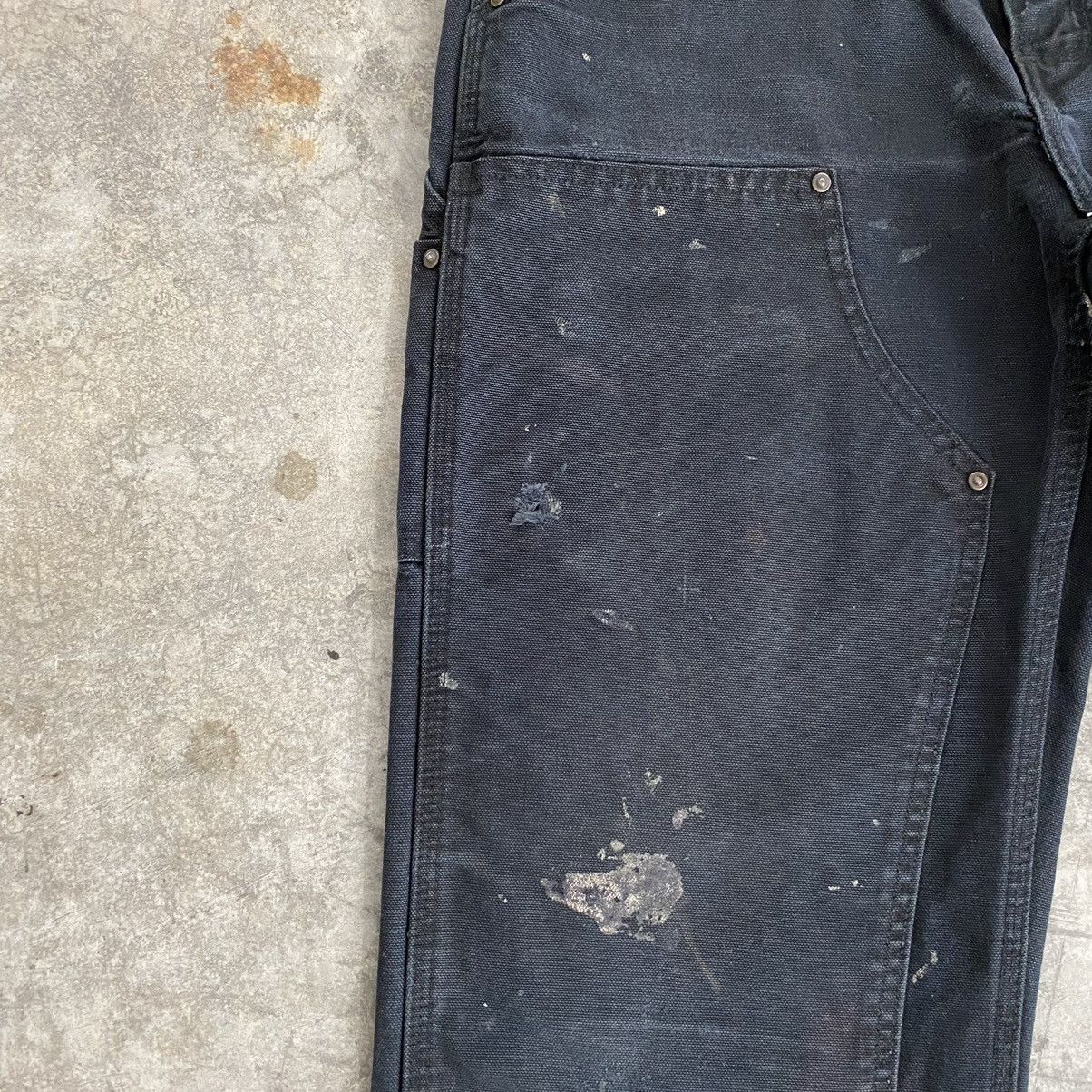 Carhartt VTG Carhartt Double Knee Faded Black Stained Carpenter Pants Size US 31 - 9 Thumbnail