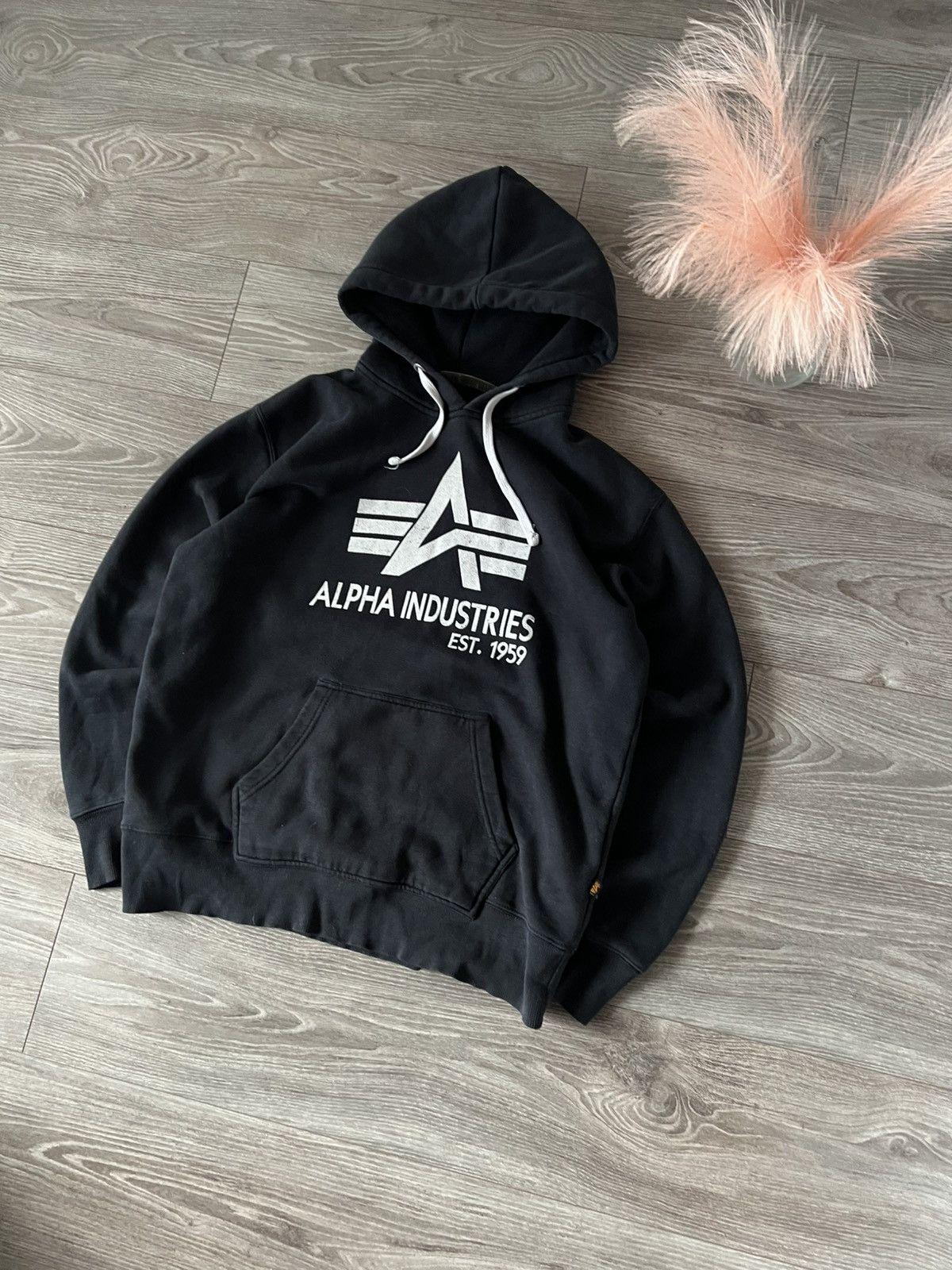 Alpha Industries × Vintage ‼️Vintage Rare Alpha Industries Bug Logo Aviator Hoodie‼️ Size US L / EU 52-54 / 3 - 4 Thumbnail