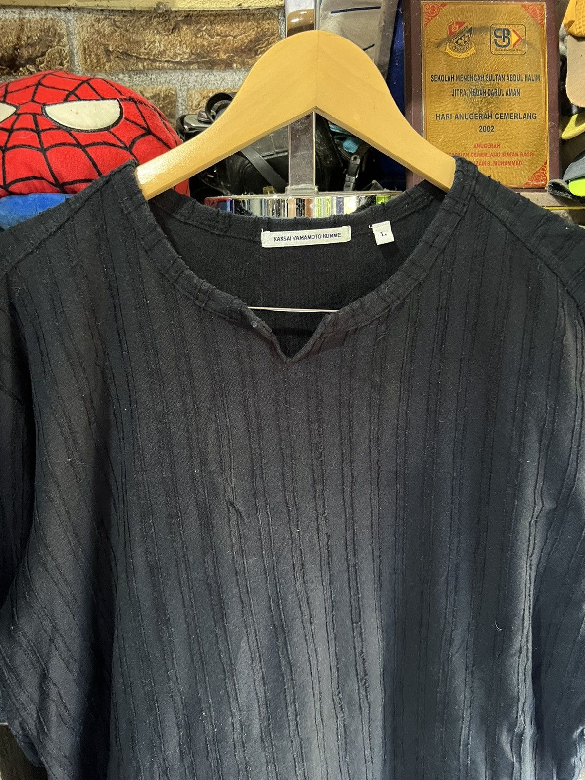 Kansai Yamamoto 🔥Vintage Kansai Yamamoto Homme Black Tees Size US M / EU 48-50 / 2 - 4 Thumbnail