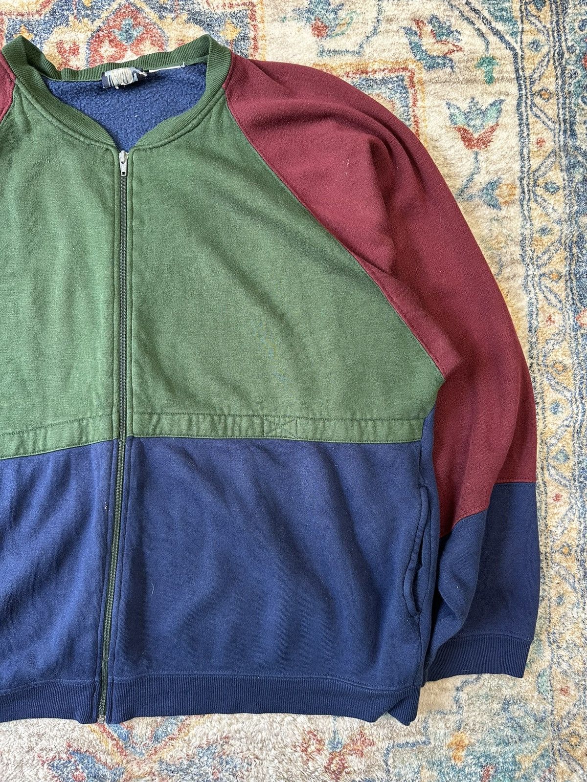 Vintage Vintage Colour Blocking Zip-up Sweatshirt Size XXL Size US XL / EU 56 / 4 - 4 Thumbnail