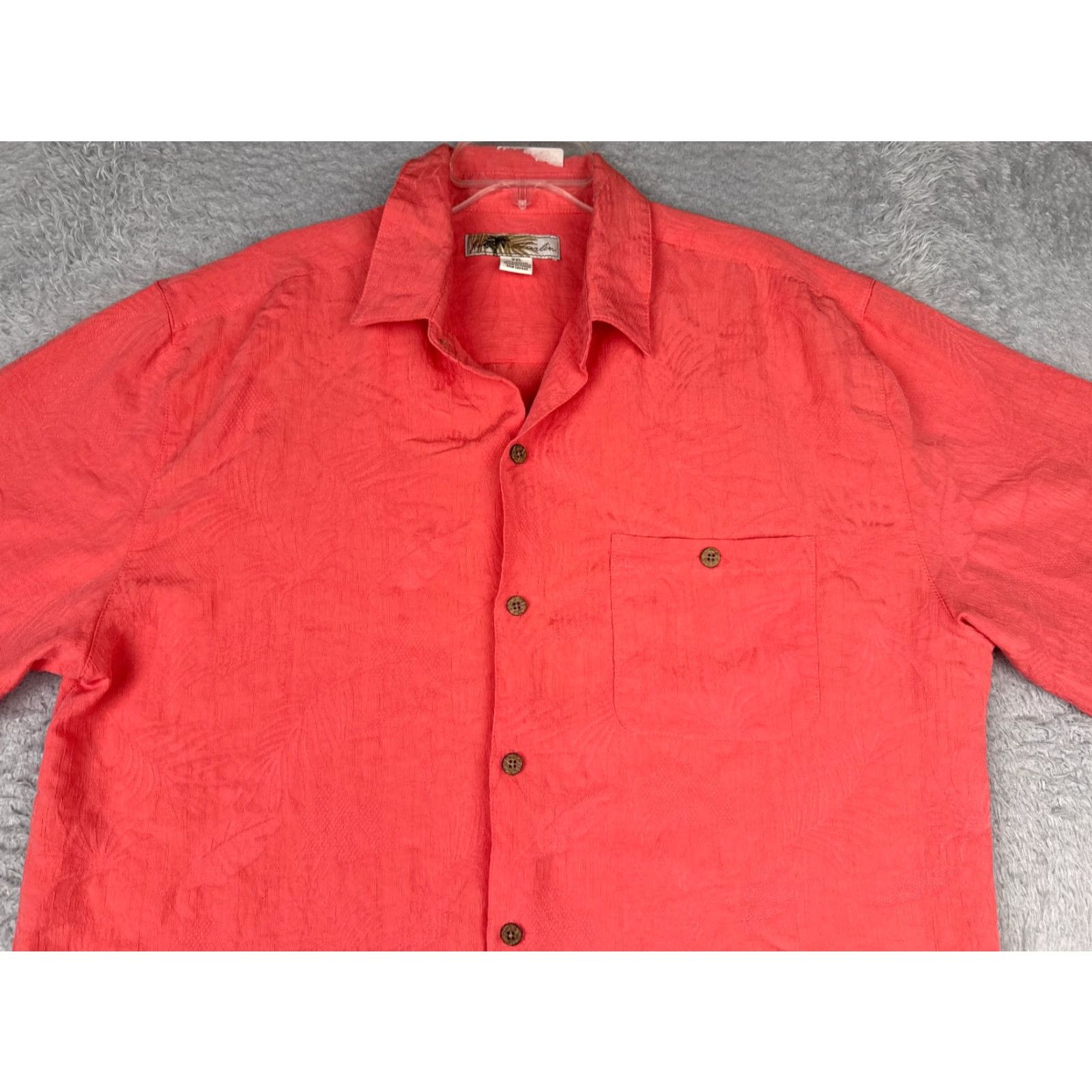 Vintage Joe Marlin Shirt Men 2XL Pink Floral Embroidered Rayon Hawaiian Button-Up Short Sleeve Size US XXL / EU 58 / 5 - 4 Thumbnail