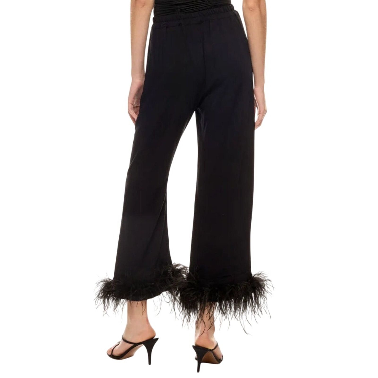 Sleeper Sleeper Party Pajama Pant With Feathers in Black, Size XS Size 25" / US 0 / IT 36 - 3 Thumbnail