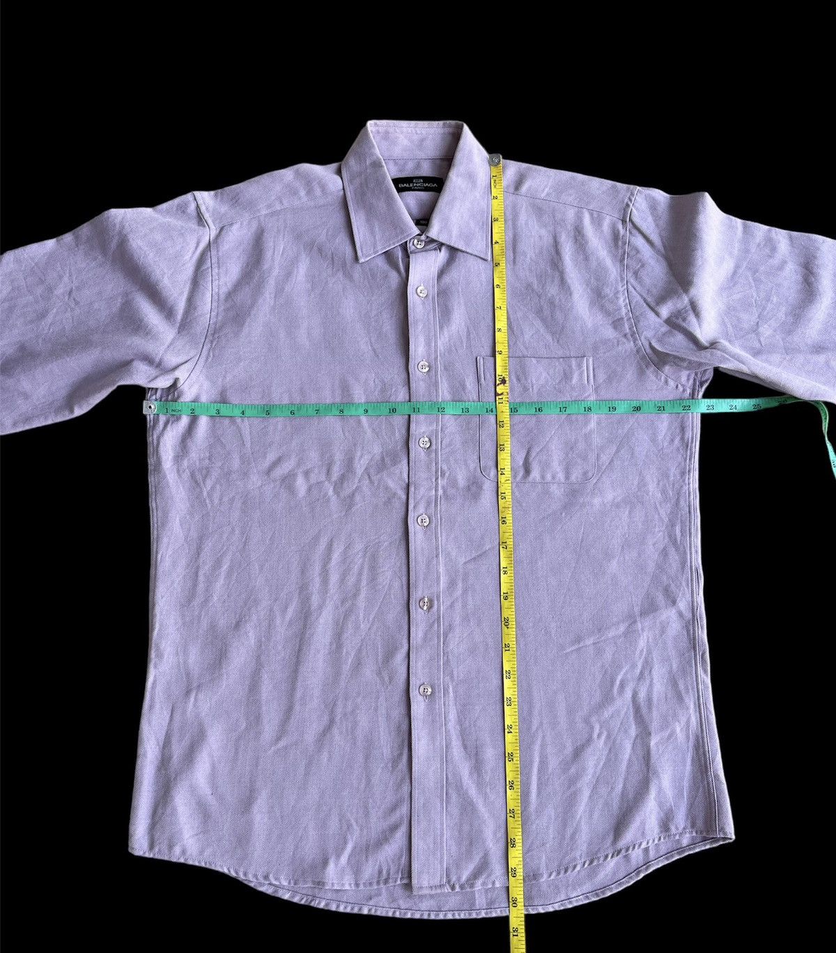 Balenciaga × Vintage Balenciaga Button Ups Shirt Herringbone Pocket Logo Size US L / EU 52-54 / 3 - 5 Thumbnail