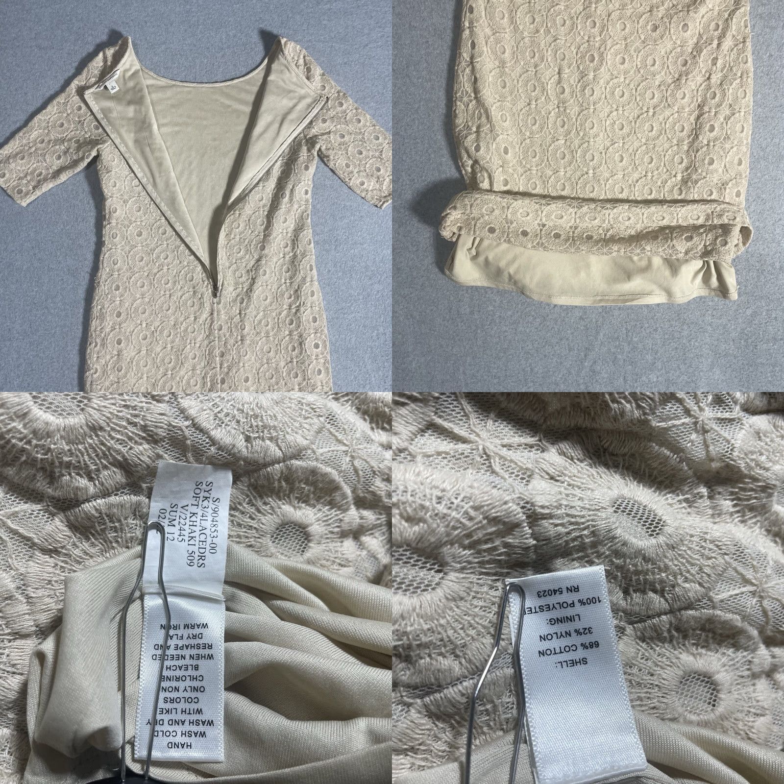 Banana Republic Banana Republic Lace Dress Womens Size 2 Zip Ivory Lace Dress Short Sleeve Lined Evening Cocktail Women's Banana Republic Dress 2 Ivory Lace Size XS / US 0-2 / IT 36-38 - 8 Thumbnail
