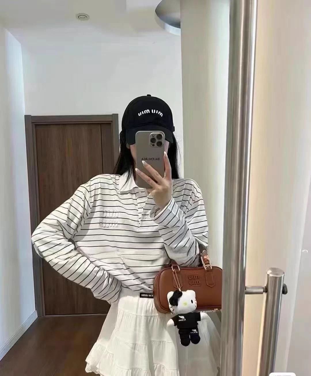 Miu Miu MIU MIU Striped Polo Long Sleeve M Size M / US 6-8 / IT 42-44 - 3 Thumbnail