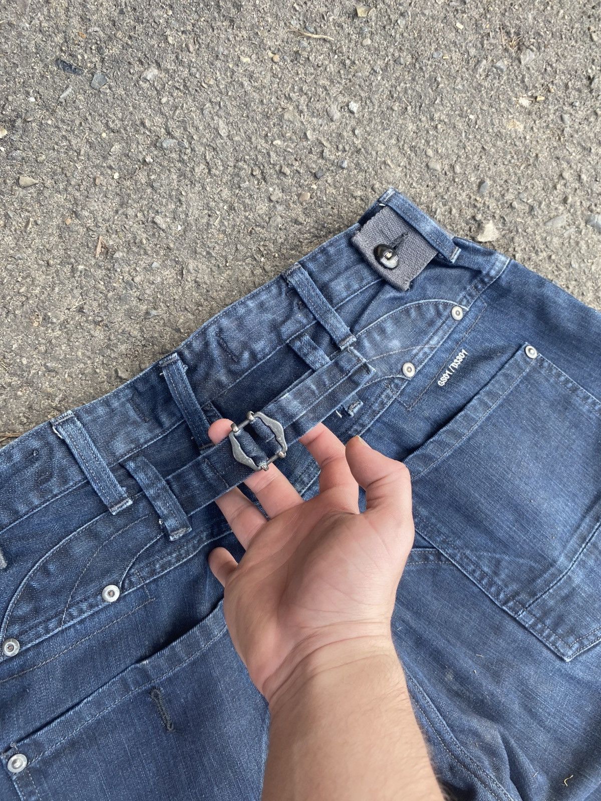 G-Star × Japanese Brand G star Faded blue Baggy avant garde denim y2k jeans pants Size US 36 / EU 52 - 7 Thumbnail
