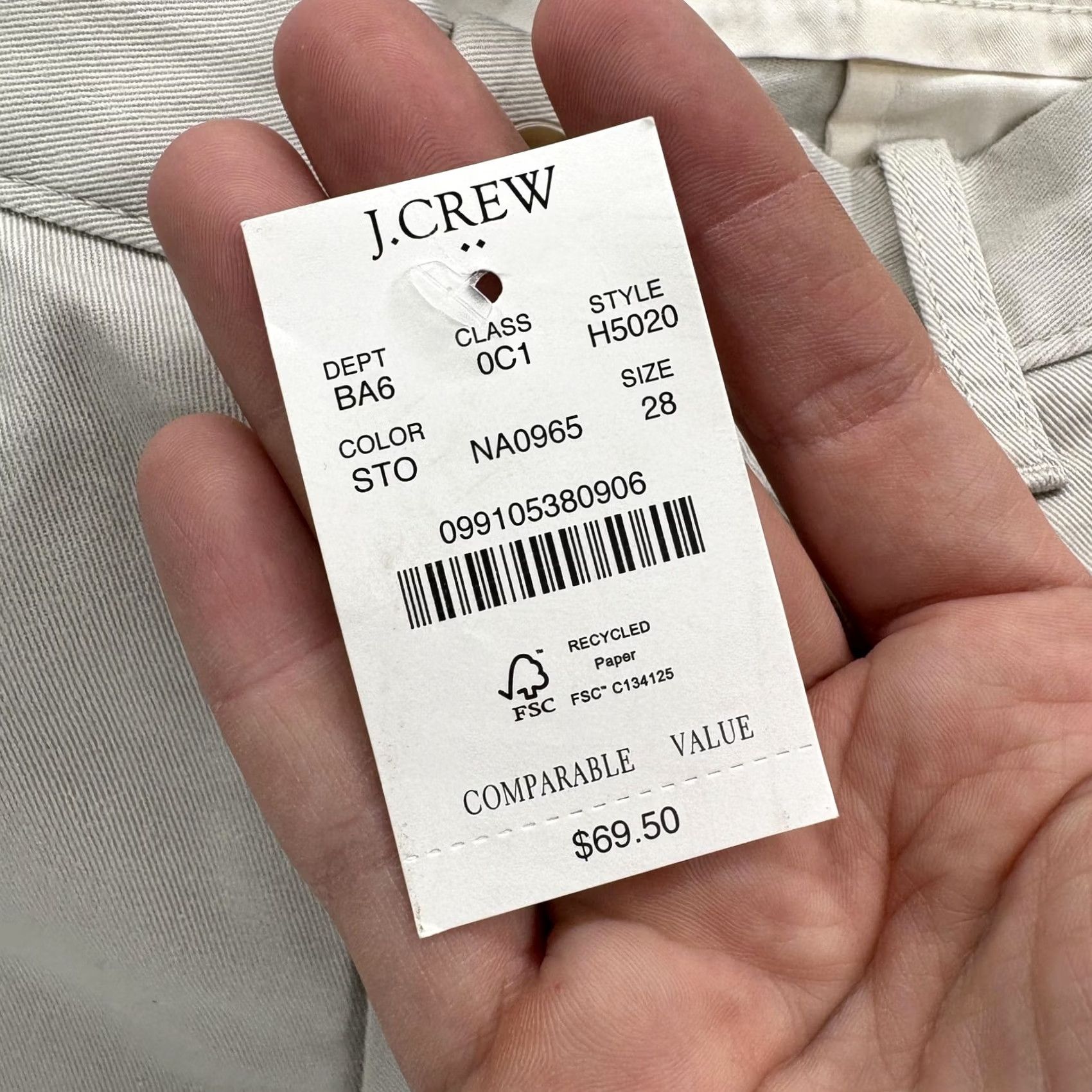 J.Crew J.Crew Shorts Mens 28 Beige Chino Flat Front 9" Twill Casual Summer NWT Sleeves? Size US 28 / EU 44 - 6 Thumbnail